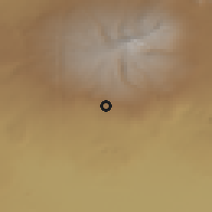 Shaded relief of the 53 km around Lernagog, drawn from the GMTED2010 grid