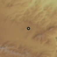 Shaded relief of the 53 km around Lernahovit, drawn from the GMTED2010 grid
