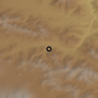 Shaded relief of the 53 km around Lernapat, drawn from the GMTED2010 grid