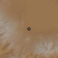 Shaded relief of the 53 km around Lichk, drawn from the GMTED2010 grid