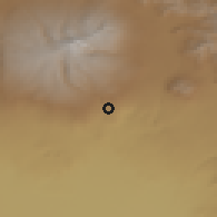 Shaded relief of the 53 km around Antarut, drawn from the GMTED2010 grid