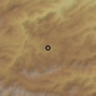Shaded relief of the 53 km around Lorut, drawn from the GMTED2010 grid
