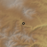 Shaded relief of the 53 km around Ltsen, drawn from the GMTED2010 grid