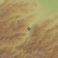 Shaded relief of the 53 km around Lusadzor, drawn from the GMTED2010 grid
