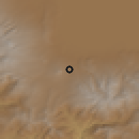 Shaded relief of the 53 km around Madina, drawn from the GMTED2010 grid