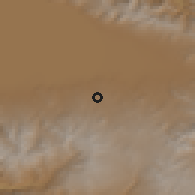 Shaded relief of the 53 km around Makenis, drawn from the GMTED2010 grid