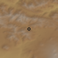 Shaded relief of the 53 km around Marmarik, drawn from the GMTED2010 grid