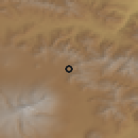 Shaded relief of the 53 km around Melikgyugh, drawn from the GMTED2010 grid