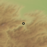 Shaded relief of the 53 km around Mets Ayrum, drawn from the GMTED2010 grid