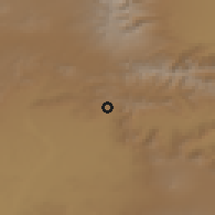 Shaded relief of the 53 km around Mets Sariar, drawn from the GMTED2010 grid