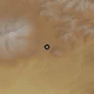 Shaded relief of the 53 km around Apnagyugh, drawn from the GMTED2010 grid