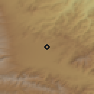 Shaded relief of the 53 km around Mikhayelovka, drawn from the GMTED2010 grid