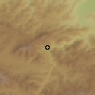 Shaded relief of the 53 km around Aqori, drawn from the GMTED2010 grid