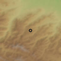 Shaded relief of the 53 km around Navur, drawn from the GMTED2010 grid