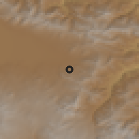 Shaded relief of the 53 km around Norabak, drawn from the GMTED2010 grid