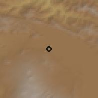 Shaded relief of the 53 km around Norashen, drawn from the GMTED2010 grid