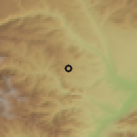 Shaded relief of the 54 km around Agarak, drawn from the GMTED2010 grid