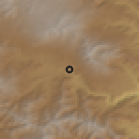 Shaded relief of the 53 km around Noravan, drawn from the GMTED2010 grid