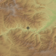 Shaded relief of the 54 km around Nrnadsor, drawn from the GMTED2010 grid