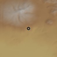 Shaded relief of the 53 km around Orgov, drawn from the GMTED2010 grid
