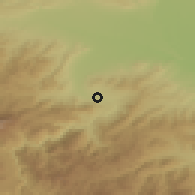 Shaded relief of the 53 km around Ptghavan, drawn from the GMTED2010 grid