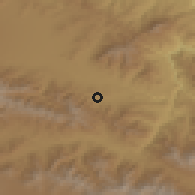 Shaded relief of the 53 km around Pushkino, drawn from the GMTED2010 grid
