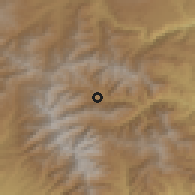 Shaded relief of the 54 km around Qarashen, drawn from the GMTED2010 grid