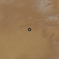 Shaded relief of the 53 km around Qeti, drawn from the GMTED2010 grid