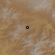 Shaded relief of the 53 km around Salvard, drawn from the GMTED2010 grid