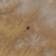 Shaded relief of the 53 km around Saravan, drawn from the GMTED2010 grid