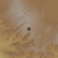 Shaded relief of the 53 km around Sarnaghbyur, drawn from the GMTED2010 grid