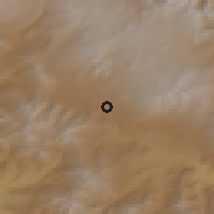 Shaded relief of the 53 km around Sarnakunk, drawn from the GMTED2010 grid