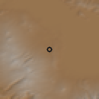Shaded relief of the 53 km around Sarukhan, drawn from the GMTED2010 grid
