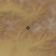 Shaded relief of the 53 km around Sers, drawn from the GMTED2010 grid