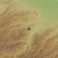Shaded relief of the 53 km around Sevkar, drawn from the GMTED2010 grid