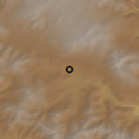 Shaded relief of the 53 km around Shaki, drawn from the GMTED2010 grid