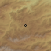 Shaded relief of the 53 km around Shamut, drawn from the GMTED2010 grid