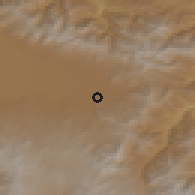 Shaded relief of the 53 km around Shatvan, drawn from the GMTED2010 grid