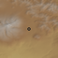 Shaded relief of the 53 km around Shenavan, drawn from the GMTED2010 grid