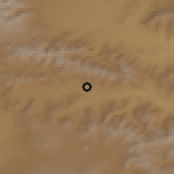 Shaded relief of the 53 km around Shenavan, drawn from the GMTED2010 grid