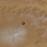 Shaded relief of the 53 km around Shenkani, drawn from the GMTED2010 grid