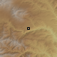 Shaded relief of the 53 km around Shinuhayr, drawn from the GMTED2010 grid