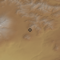 Shaded relief of the 53 km around Shoghakn, drawn from the GMTED2010 grid