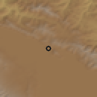 Shaded relief of the 53 km around Shorzha, drawn from the GMTED2010 grid
