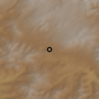 Shaded relief of the 53 km around Spandaryan, drawn from the GMTED2010 grid