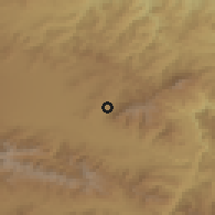 Shaded relief of the 53 km around Sverdlov, drawn from the GMTED2010 grid