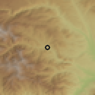 Shaded relief of the 54 km around Syunik, drawn from the GMTED2010 grid