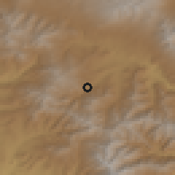 Shaded relief of the 53 km around Tanahat, drawn from the GMTED2010 grid