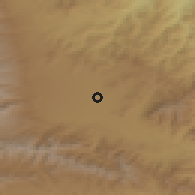 Shaded relief of the 53 km around Tashir, drawn from the GMTED2010 grid
