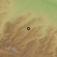 Shaded relief of the 53 km around Tavush, drawn from the GMTED2010 grid
